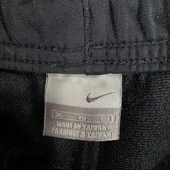 Mens Nike Black Track Pants White Side Piping & Zippers 100% Polyester Size XL - Picture 2 of 10